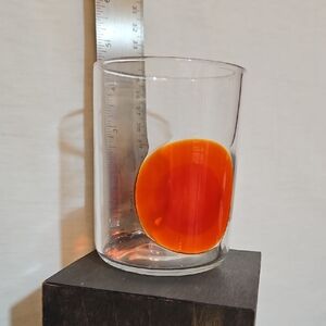 Clear Glass with Orange Accent